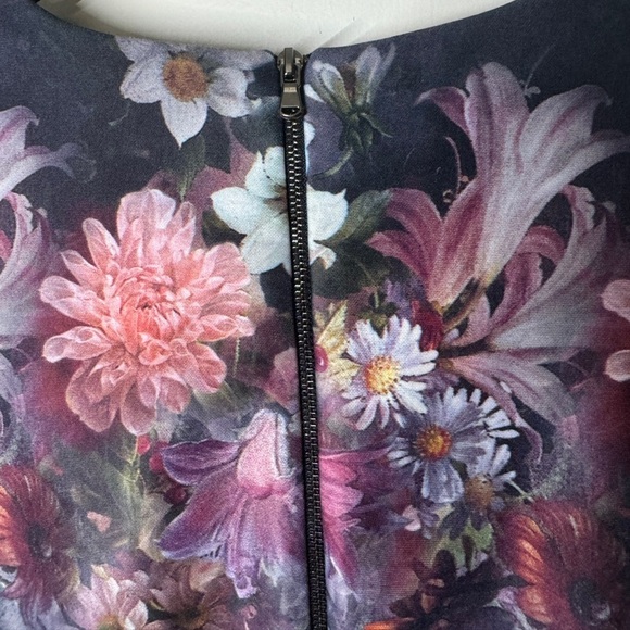 Betsey Johnson Grey Floral Sheath Rockabilly Retro Scuba Midi Fairygoth Dress 4 - Picture 10 of 14